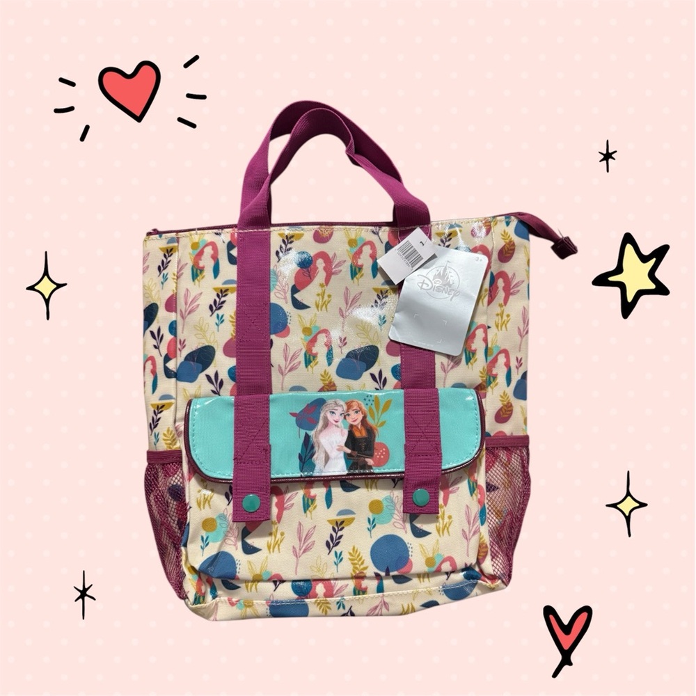 Disney Frozen Elsa Anna Backpack Pink Teal NWT School Bag